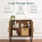 Best Choice Products 2-Door Slatted Storage Cabinet, Accent Furniture w/ Non-Scratch Foot Pads